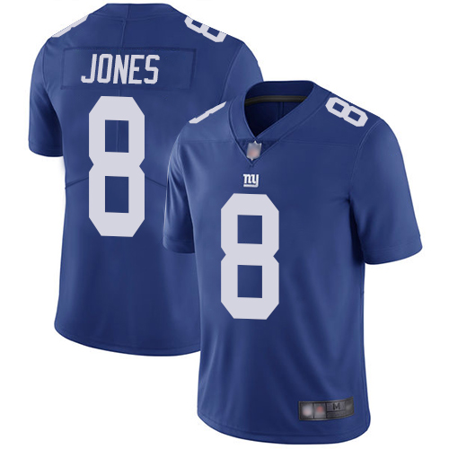 Men New York Giants 8 Jones Blue Nike Vapor Untouchable Limited Player NFL Jerseys